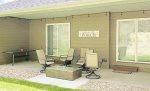 Outside patio with propane BBQ grill and patio furniture